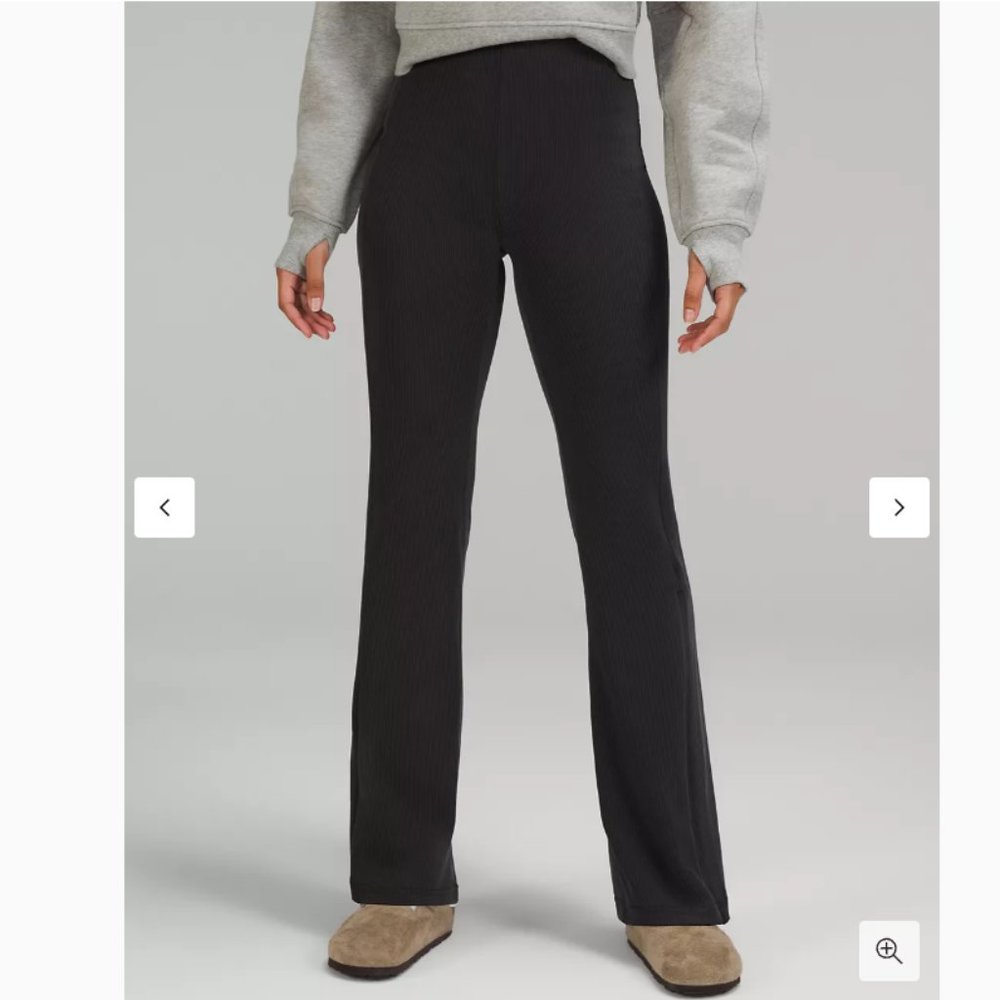 Lululemon Brushed Softstreme Pants Black Size 8 32.5 Like New